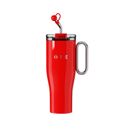 OTE 1.2 L (1140 g) Cestovný hrnček s rúčkou, dvojstenný oceľový vákuovo izolovaný hrnček so slamkou, bez BPA, prenosný hrnček do auta, termohrnček, šálka na kávu na teplé a studené nápoje