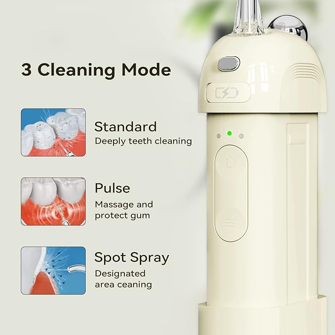 Vodné flossers bezdrôtové pre zuby-ote prenosný vodný flosser-mini power zubné flossers nabíjateľné pre cestovanie a domov, 3 režimy &amp; ipx7 vodotesný, orálny zavlažovač pre zuby, ďasien, závesy starostlivosť